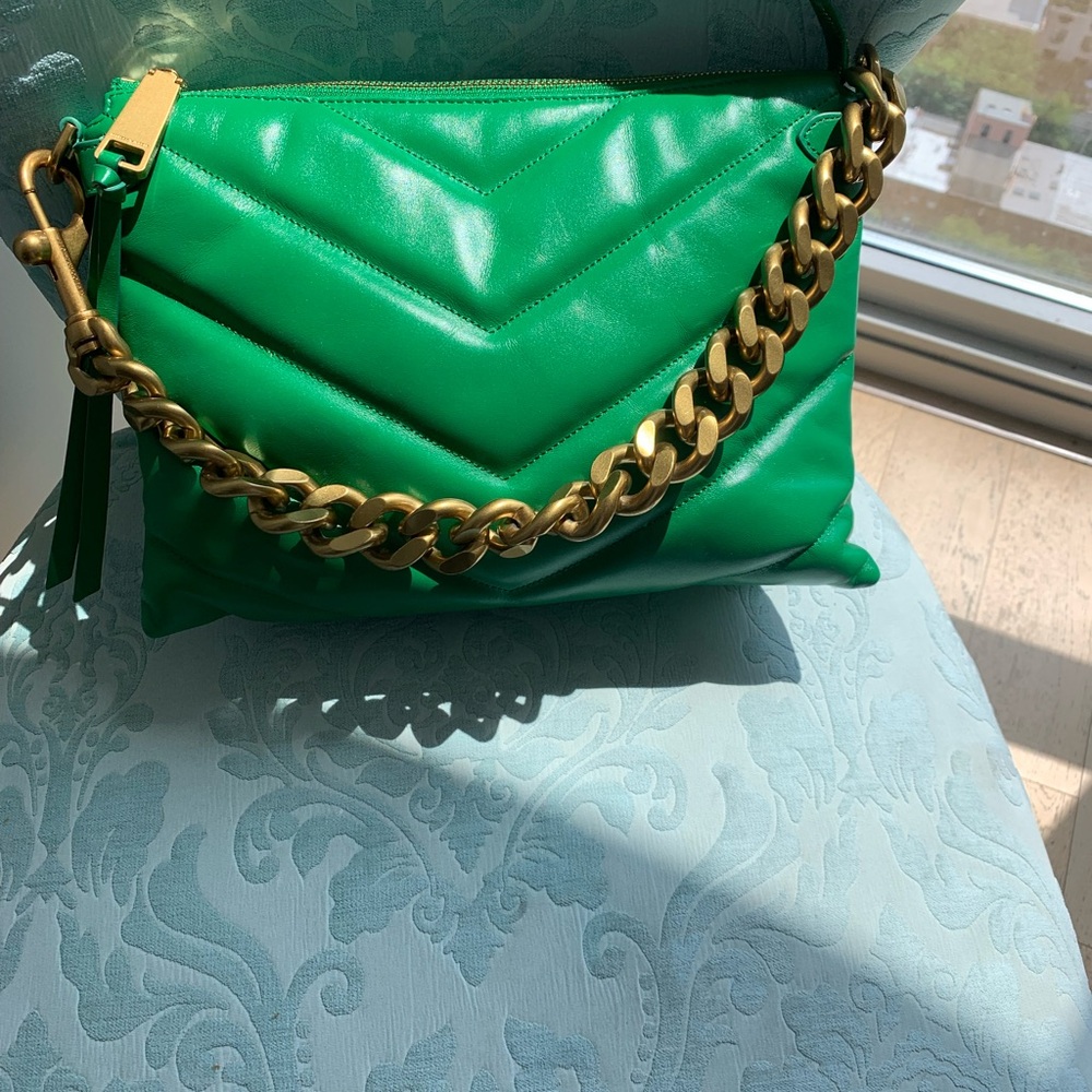 Emerald Green Chain Shoulder Bag